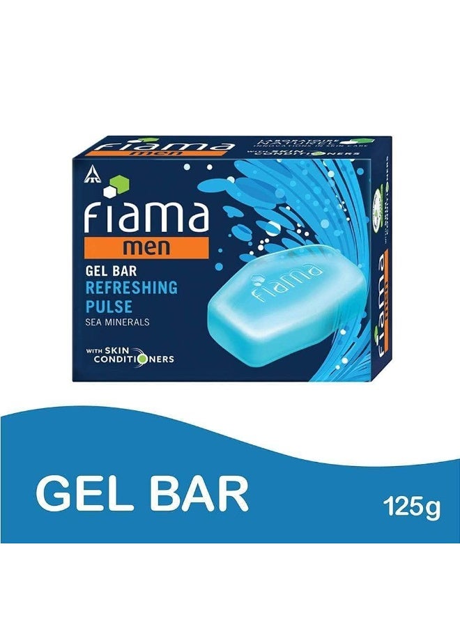 Fiama Men Refreshing Pulse Gel Bar, With Sea Minerals & Skin Conditioners - 125g - Image 1